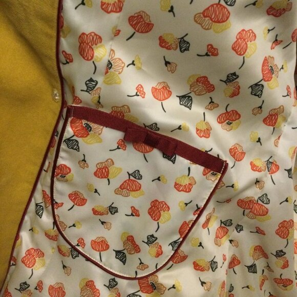 Cole Haan women’s size 10 jacket yellow single breasted button closure collard b - Picture 7 of 11